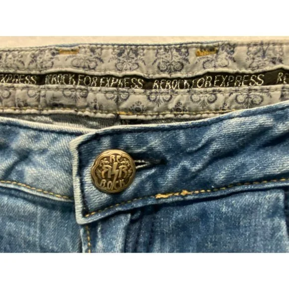 RE Rock for Express Jeans Size 10 Straight Leg Embellished Rock Star Metal Studs - Picture 6 of 12